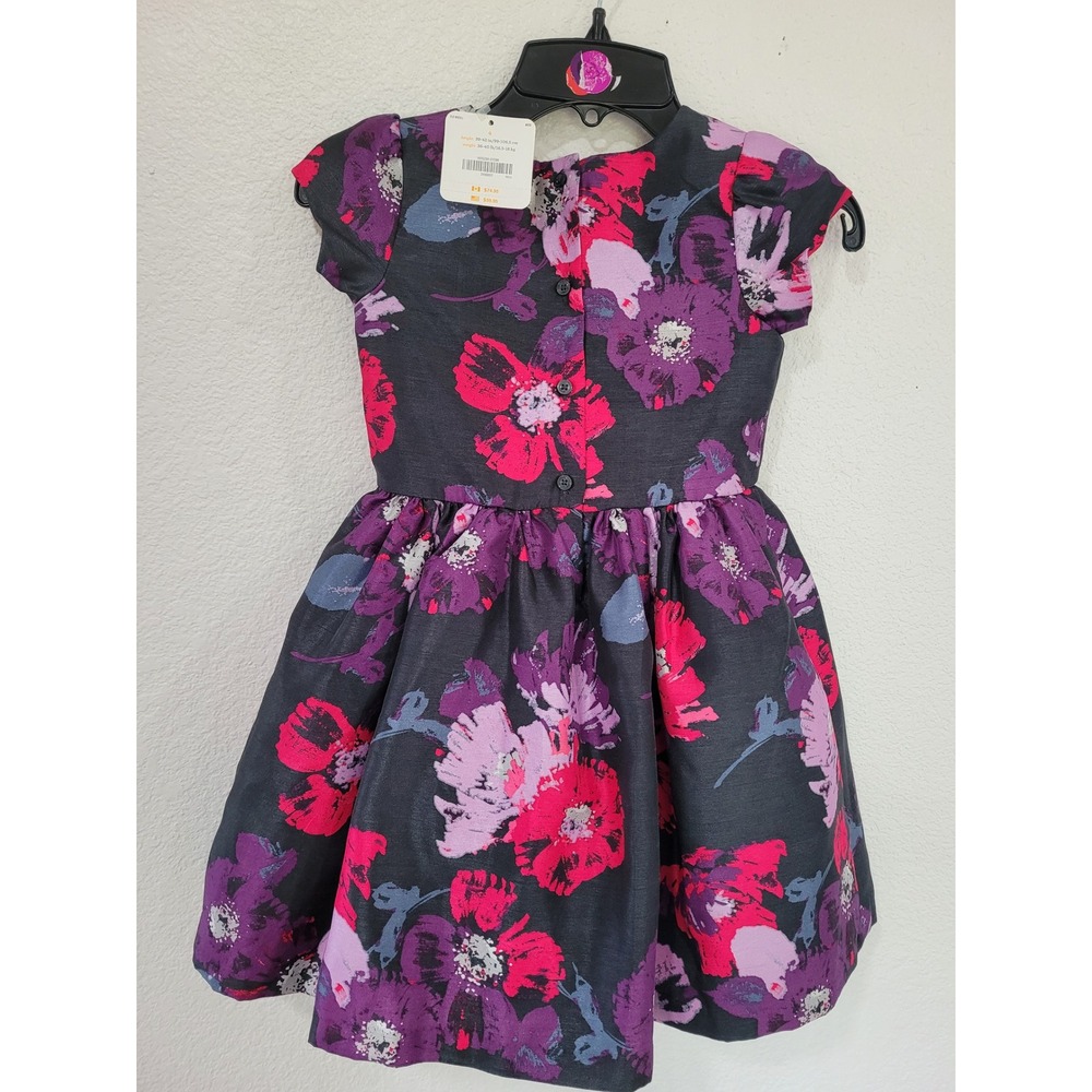 Gymboree Girls Floral Fit and Flare Party‎ Dress Size 4 Pink Purple NWT #1